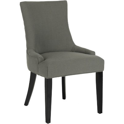Elegant Gray Linen Upholstered Parsons Side Chair with Birch Legs
