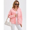 INSPIRE CHIC Women's Denim Long Sleeve Button Down Casual Western Shacket with Pockets Jean Jackets - 3 of 4
