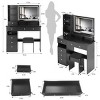 Vanity Table with Touch Sliding Tri-Color LED Mirror,Cushioned Stool and Storage Drawers for Bedroom–The Pop Home - 4 of 4