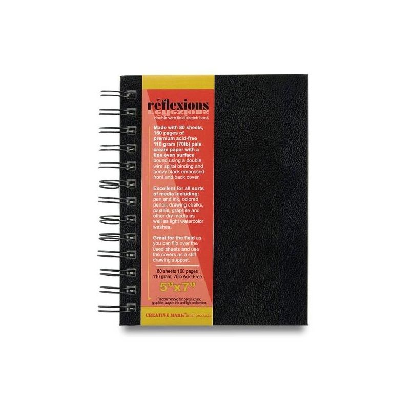 Creative Mark Reflexions Double Spiral Field Sketchbooks 5" x 7" 70 lb (80 Sheets), Off-White, 1 of 2