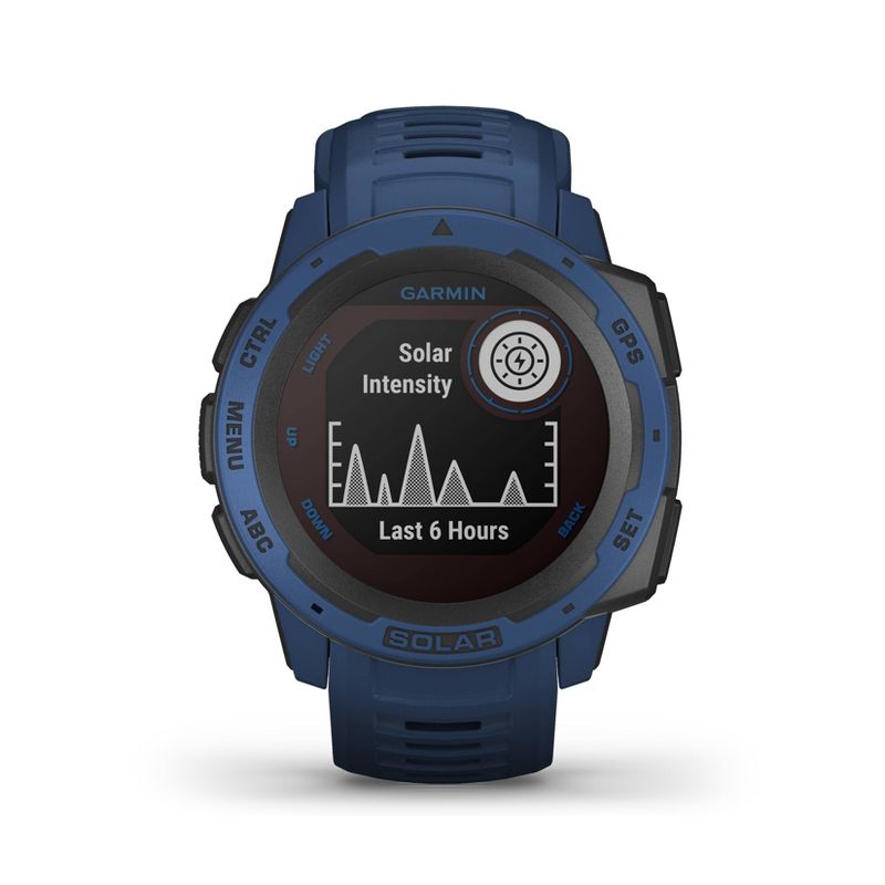 Garmin Instinct Solar Tidal Blue Rugged GPS Smartwatch with Solar Charging, 3 of 12