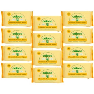 Caboo Flushable Bamboo Wipes - Case of 12/60 ct - 1 of 4