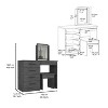 PAGED Vanity Desk Transitional Style Makeup Vanity with Fold Down Mirror and Hair Dryer Holster for Bedroom, Locker Room - 4 of 4