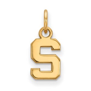Black Bow Jewelry 14k Yellow Gold Plated Sterling Silver Michigan State Spartans NCAA Extra Small Pendant - 1 of 3