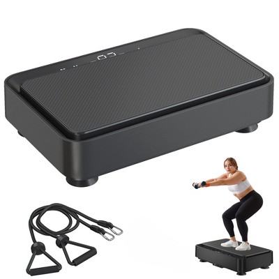 SEVOBAL Full Body Vibration Platform with Resistance Bands Crazy Fitness Massage Shaking Machine Lymphatic Drainage Weight Loss , Black,