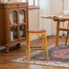 FURNIinspire Counter And Bar Stools Upholstered Faux Leather Barstools, Armless Barstools, Bar Chair Without Backrest, Wood color, 17"*20.25"*32" - 3 of 4