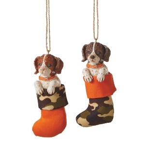 Ganz 4.5" Haired Welsh Springer Spaniel Puppy Dog in Stocking Christmas Ornament - Red - 1 of 1