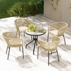 Tangkula Patio Chairs Set of 4 Upholstered Accent Chairs w/ Curved Backrest Seat Cushion - 4 of 4