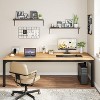Okak Farmhouse Wood Large Collaborative Desk Rectangle Dining Table,Long Modern Kitchen Dinner Table for Dining Room,Breakfast Nook - 3 of 4