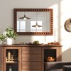 Costway 24" x 36" Rustic Decorative Wall Mirror with Solid Wood Frame Beads for Living Room Brown/White - 2 of 4