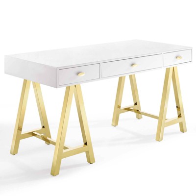 Jettison Office Desk Gold/White - Modway
