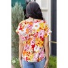 Women's Boho Floral Print V Neck Short Sleeves Top - Supreme Fashion - 2 of 3
