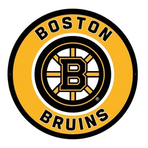 Evergreen Ultra-Thin Edgelight LED Wall Decor, Round, Boston Bruins- 23 x 23 Inches Made In USA - 1 of 4