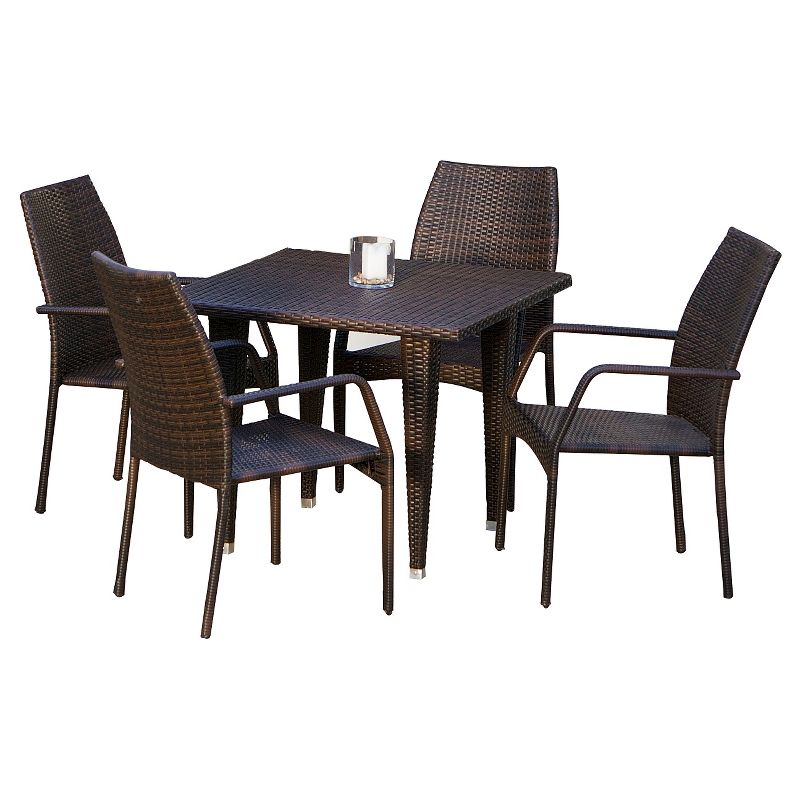 Canoga 5pc Wicker Patio Dining Set - Brown - Christopher Knight Home, 3 of 6