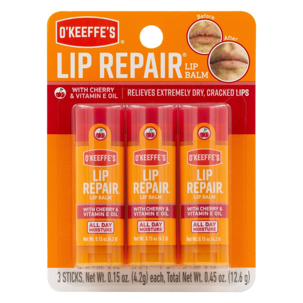 O'Keeffe's Cherry Stick Lip Balm - 3pk