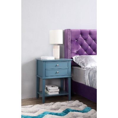 NicBex Nightstand with 2 Drawers and Bottom Shelf Modern Bedside Table Bedroom Furniture for Bedroom, Living Room