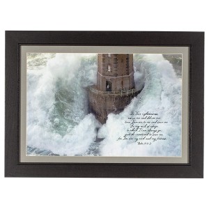 Dicksons in Your Righteousness Rescue Me Lighthouse Crashing Waves Wood Framed Wall Sign - 1 of 3