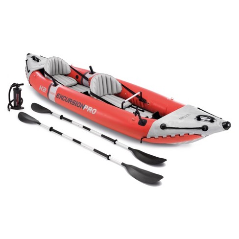Intex Excursion Pro Inflatable 2 Person Vinyl Kayak with 2 Oars and Pump - Red - image 1 of 4