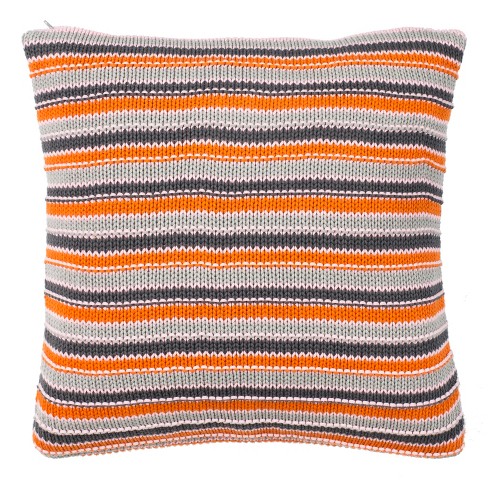 Grey and orange pillows sale