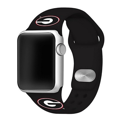 NCAA Georgia Bulldogs Silicone Apple Watch Band 42mm - Black