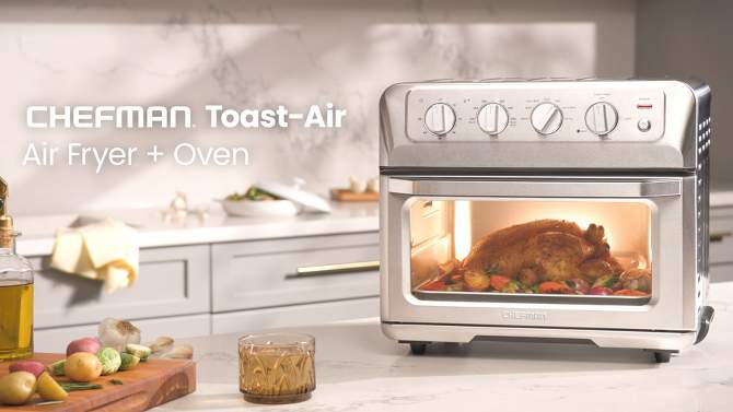 Chefman Air Fryer Oven Combo with 7 Functions, 20 Qt Capacity - Stainless Steel, 2 of 9, play video