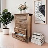 Garvee Chest of Dresser, Vintage Wood 5 Drawer Tall Dresser Storage Organizer for Closet, Bedroom, Nursery, Living Room, Hallway, White - 3 of 4