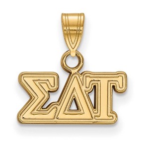 Black Bow Jewelry 14k Yellow Gold Plated Sterling Silver Sigma Delta Tau Greek Life Small Pendant - 1 of 3