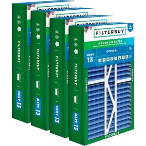 Filterbuy 17.5x27x5 Air Filter (4-Pack), Pleated MERV 13 Health Defense Replacement HVAC AC Furnace Filters for Trane Perfect Fit & American Standard - 1 of 4