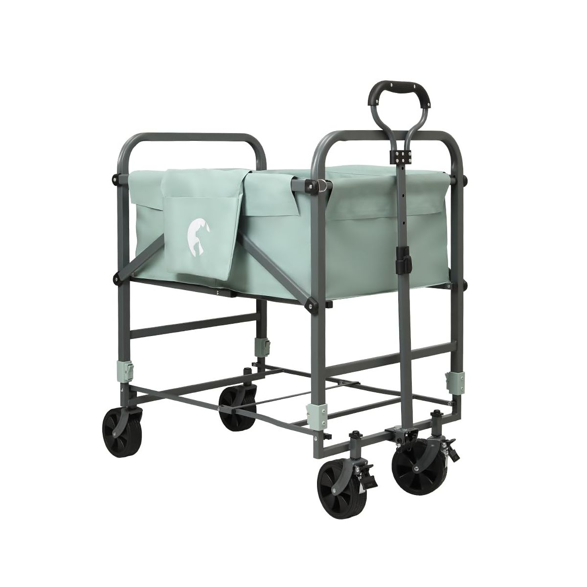 Portable Pet Bathing Cart with Wheels, Foldable Adjustable Height Pet Wash Station for Small Dogs & Cats, Iron & PVC