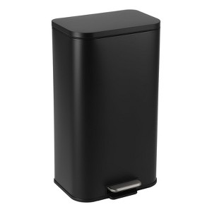 Fingerprint-Proof Stainless Steel Trash Can - Soft-Close Lid, Foot Pedal, Removable Inner Bucket - 1 of 4