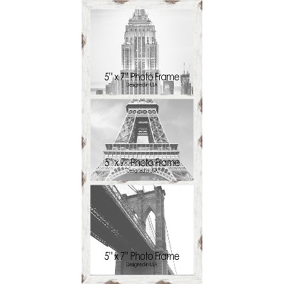 32" x 14.25" Paris II Multiple picture frame White - PTM Images