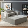 CIPACHO Smoke Grey Oversized All-Foam Corduroy Lounge Chair with Ottoman - 50.98"W × 62.6"D × 23.62"H Modular Deep-Seat Floor Couch, Easy Assembly - 3 of 4