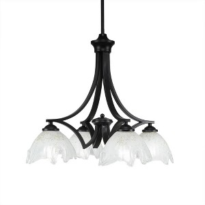 Toltec Lighting Zilo 4 - Light Chandelier in  Matte Black with 7" Gold Ice Shade - 1 of 1
