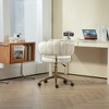MAYEERTY Modern Cute Computer Chair, Wheels Swivel Height Adjustable Swivel Task Chair for Home Office £¬Beige - 4 of 4