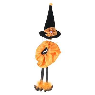 Melrose 6.5" Orange and Black Witches Hat Halloween Wine Bottle Stopper