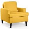 DOMETOUR Linen Fabric Single Armchair, Modern Upholstered Sofa Chair for Living Room Bedroom - 3 of 4