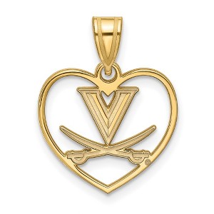 Black Bow Jewelry 14k Yellow Gold Plated Sterling Silver Virginia Wahoos NCAA Pendant - 1 of 4