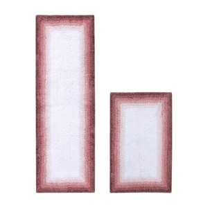 Torrent Collection 2 Piece 100% Soft Cotton Tufted Weave Bath Rug Set, Ombre Pattern, Super Soft & Absorbent, Machine Washable Bathroom Mats - 1 of 4