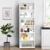 AOXUN Bookcase Set of 2,Floor Standing 6 Tiers Tall Bookcase and Bookshelf, Display Storage Rack, Suitable for Home Offices, Living Rooms, White - 3 of 4