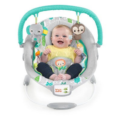 Bright Starts Jungle Vines Comfy Baby Bouncer with Vibrating Infant Seat &#38; Taggies