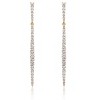 Guili Sterling Silver Gold Plated Clear Cubic Zirconia Icicle Dangle Earrings, a Shimmering and Sleek Jewelry Piece for a Contemporary Touch - 2 of 3