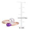 EVERLY JEWELRY | Multiple-color option in Yellow Silver Pearl Ring with Multiple color gemstone Options. - 4 of 4