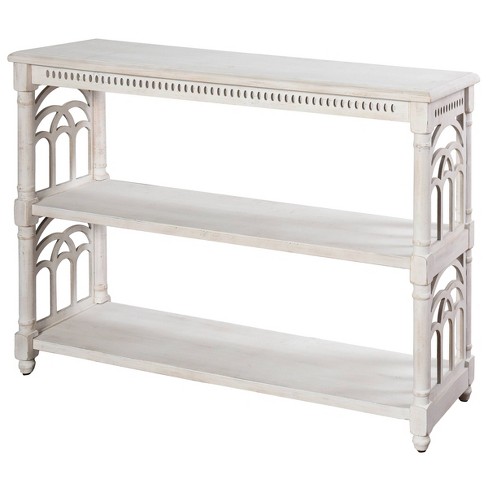 3 Tier Console Table Distressed White, Distressed Hallway Table
