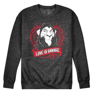 Men's - Disney Villains - Love Is Savage Graphic Fleece Sweatshirt - 1 of 4