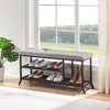Shoe Rack, Bamboo Shoe Bench with Cushioned Padded Seat, Shoe Organizer with Storage for Entryway, Hallway, Bedroom,Living Room - 2 of 4