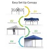10x10 Pop Up Canopy Tent with Sidewall, One-Button Setup, Adjustable Height, Roller Bag & Sandbags, for Patio, Beach, Garden, Camping & Party Use - 2 of 4