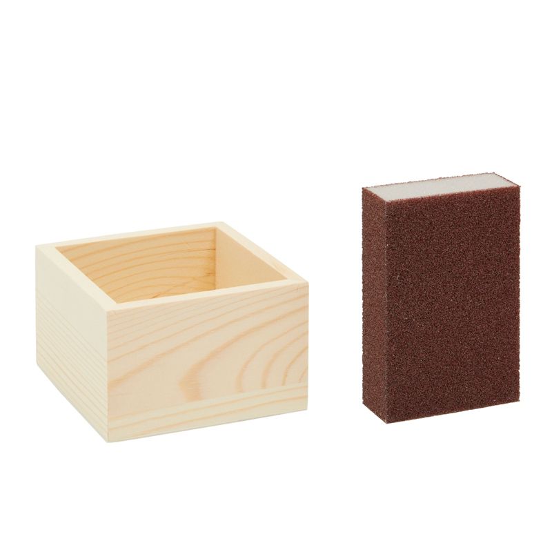 Bright Creations 11 Pieces Unfinished Small Wooden Boxes for Crafts with Sanding Sponge (4 In), 3 of 10