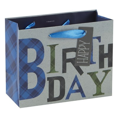 XS Birthday Plaid Gift Bag - Spritz™