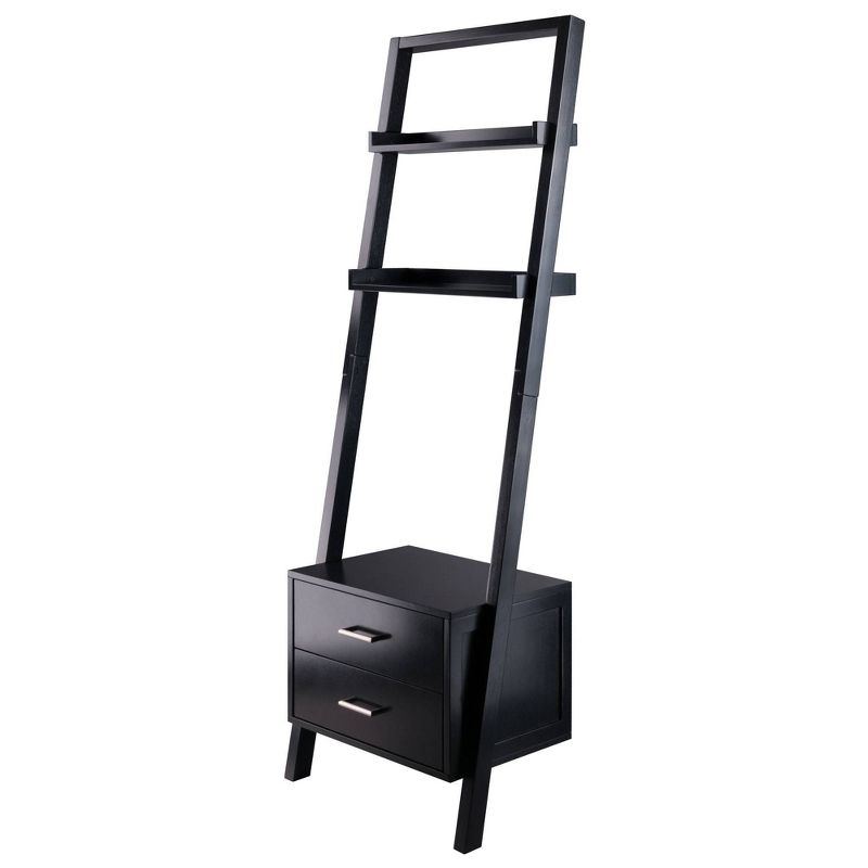 69.36&#34; Bellamy Leaning Shelf with Storage Black - Winsome, 1 of 12