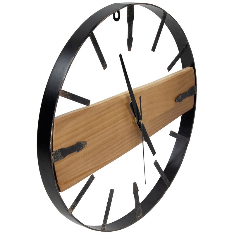 Northlight Rustic Metal Frame Wall Clock -15.75" - Black, 4 of 8